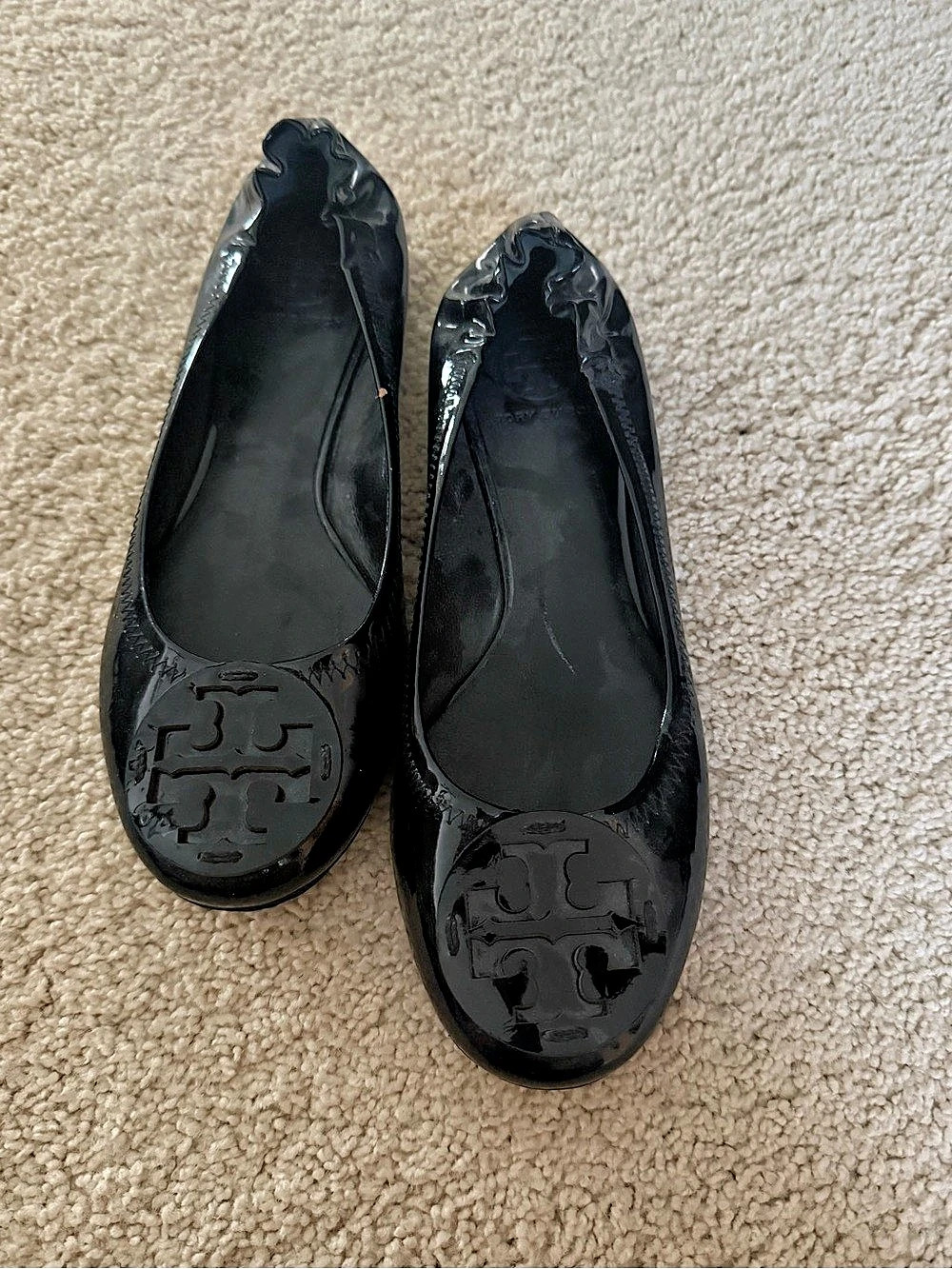 Tory Burch Minnie Travel Ballet Flat Black Flats